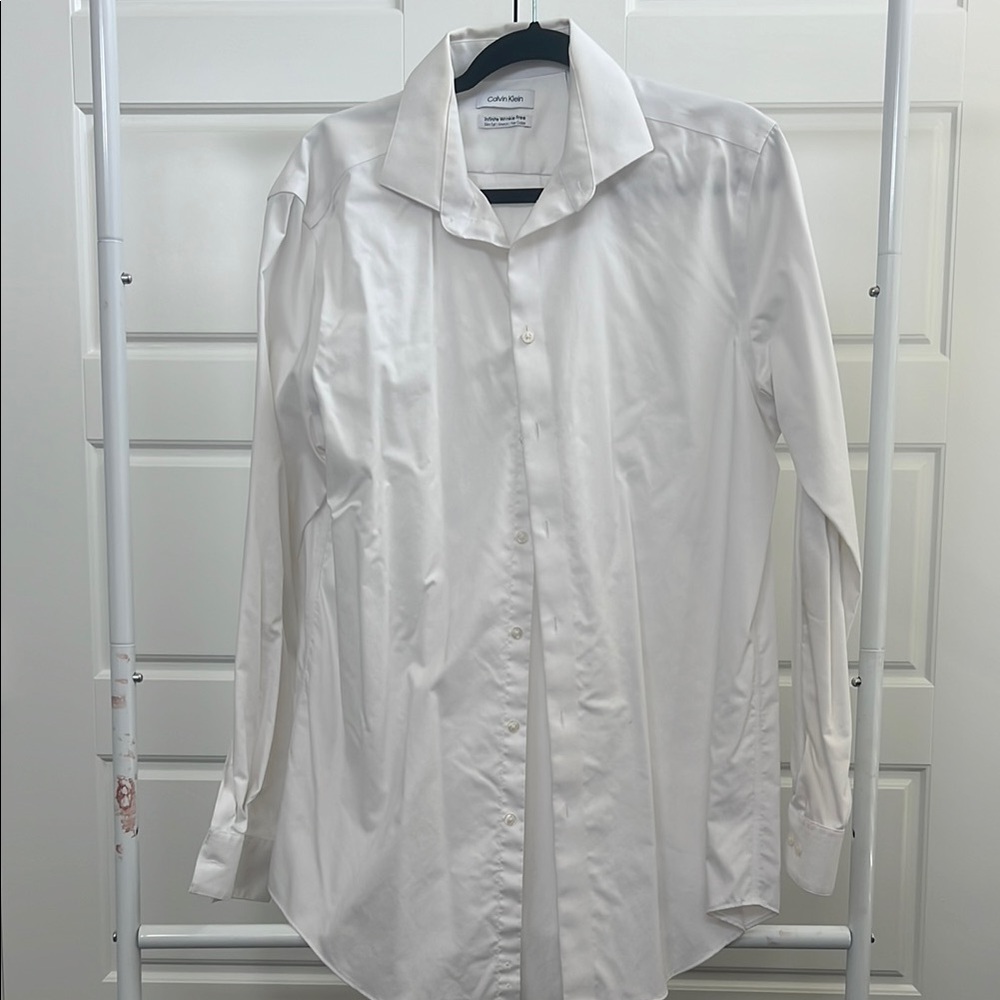 Calvin Klein White Dress Shirt Classic Long-Sleeve